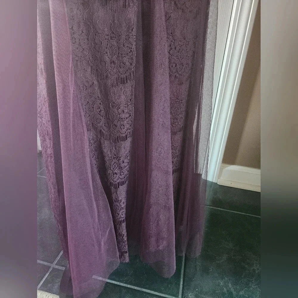 Gorgeous Sleeveless Purple Lace Dress by Betsy & Adam Sz 6 - Picture 7 of 12